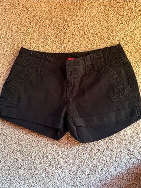BONGO Black Women's Casual Jean-Style Shorts